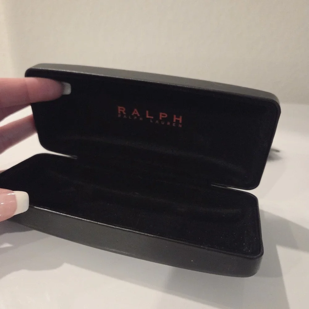 RALPH LAUREN BLACK AUTHENTIC EYEGLASSES SUNGLASSES HARD CLAM SHELL CASE + CLOTH